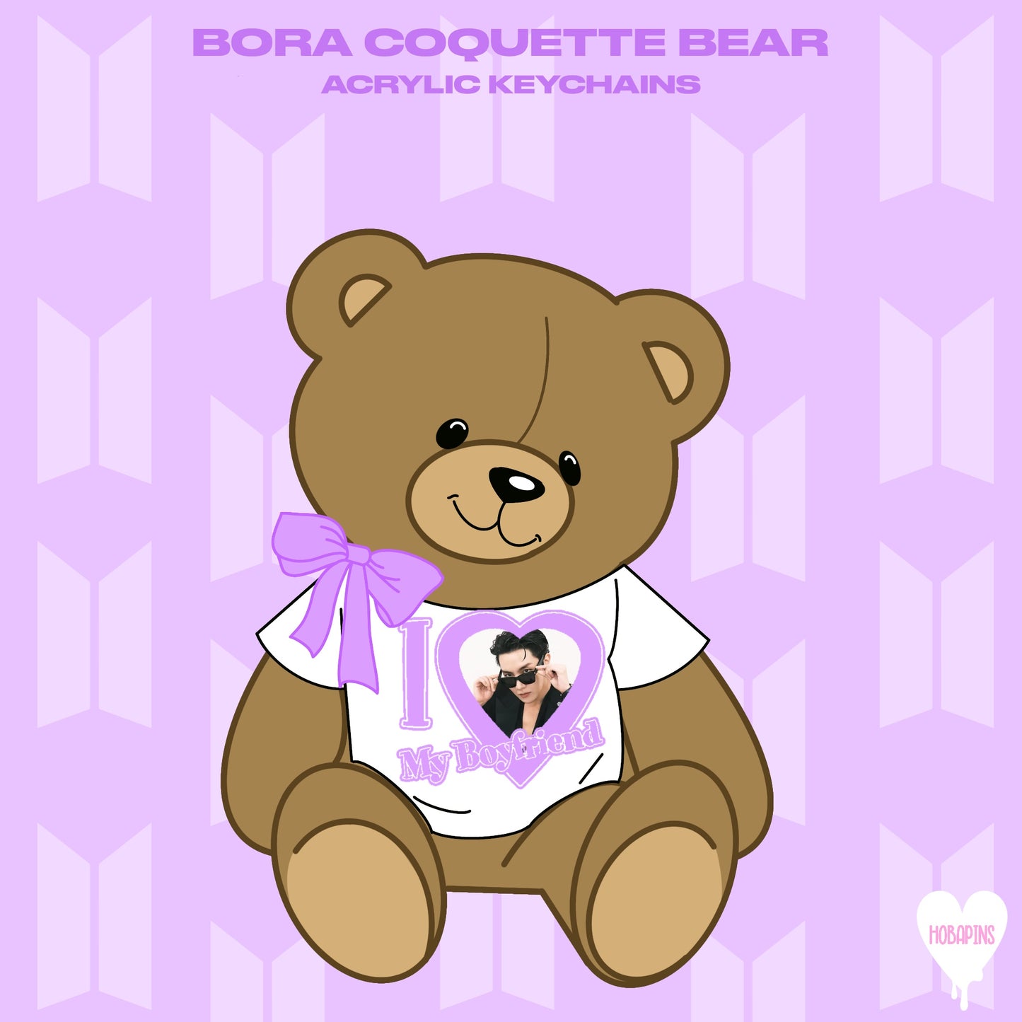 BORA COQUETTE BEAR ACRYLIC KEYCHAIN