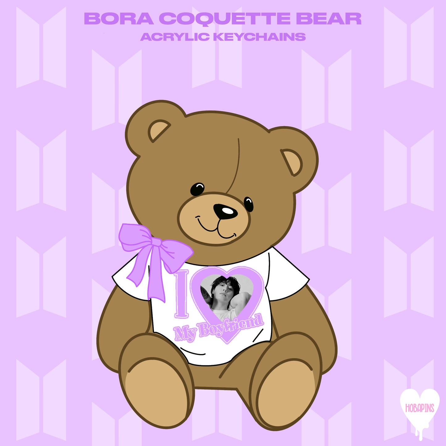 BORA COQUETTE BEAR ACRYLIC KEYCHAIN