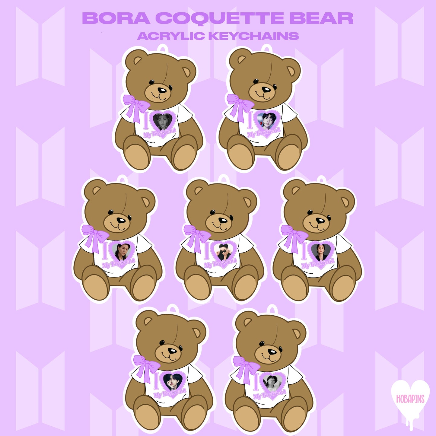 BORA COQUETTE BEAR ACRYLIC KEYCHAIN