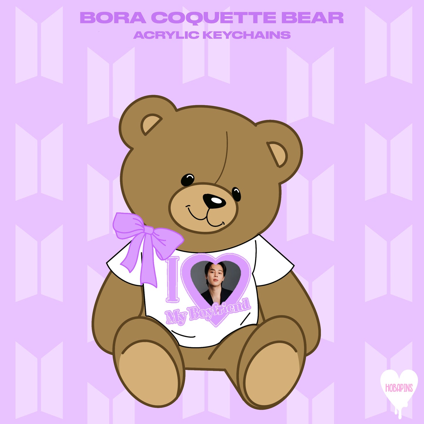 BORA COQUETTE BEAR ACRYLIC KEYCHAIN